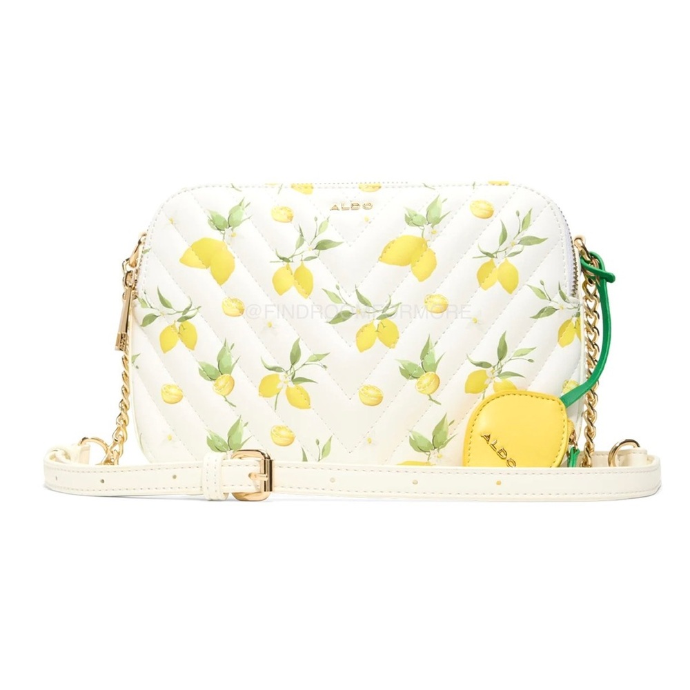 ALDO Lemon Print Quilted Crossbody Bag